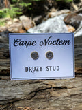 Silver Druzy Stud Earring