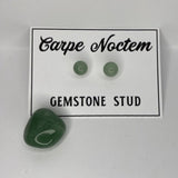 Green Aventurine Gemstone Stud
